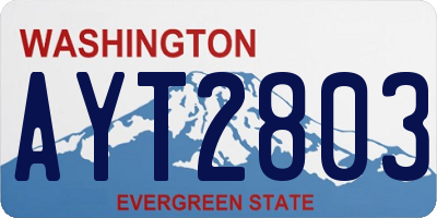 WA license plate AYT2803