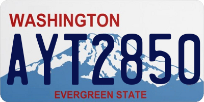 WA license plate AYT2850