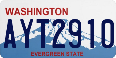 WA license plate AYT2910