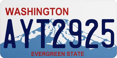WA license plate AYT2925