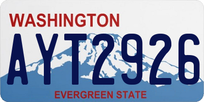 WA license plate AYT2926
