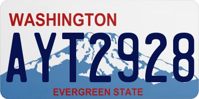 WA license plate AYT2928