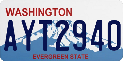 WA license plate AYT2940
