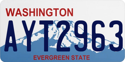 WA license plate AYT2963