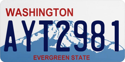 WA license plate AYT2981