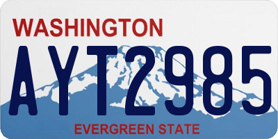 WA license plate AYT2985