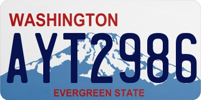 WA license plate AYT2986
