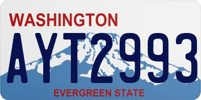 WA license plate AYT2993