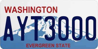 WA license plate AYT3000