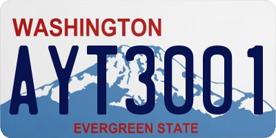 WA license plate AYT3001