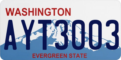 WA license plate AYT3003