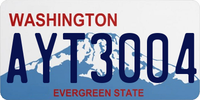 WA license plate AYT3004