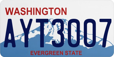 WA license plate AYT3007