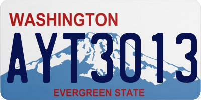 WA license plate AYT3013