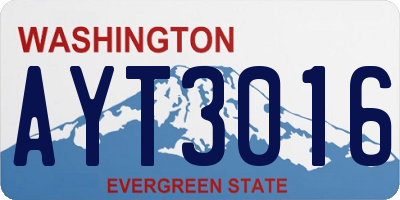 WA license plate AYT3016