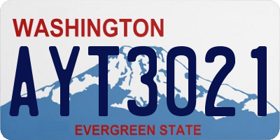 WA license plate AYT3021
