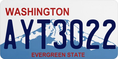 WA license plate AYT3022