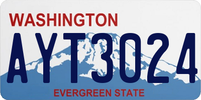 WA license plate AYT3024