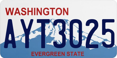 WA license plate AYT3025