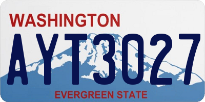 WA license plate AYT3027