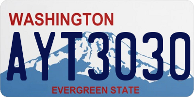 WA license plate AYT3030