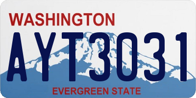 WA license plate AYT3031