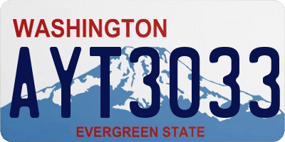 WA license plate AYT3033