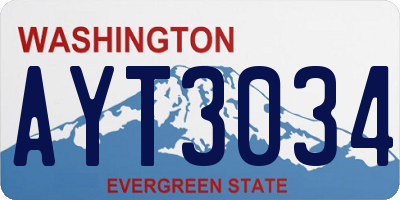 WA license plate AYT3034