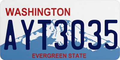 WA license plate AYT3035