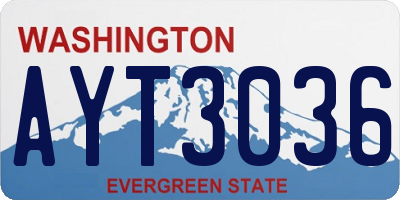 WA license plate AYT3036