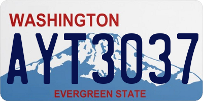 WA license plate AYT3037