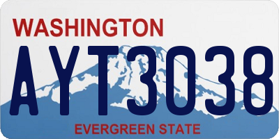 WA license plate AYT3038