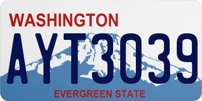 WA license plate AYT3039