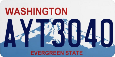 WA license plate AYT3040