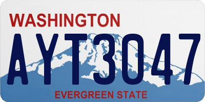 WA license plate AYT3047