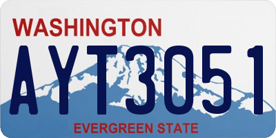WA license plate AYT3051