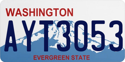 WA license plate AYT3053