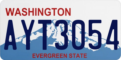 WA license plate AYT3054