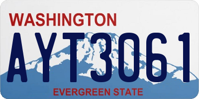 WA license plate AYT3061