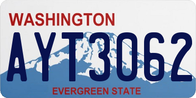 WA license plate AYT3062