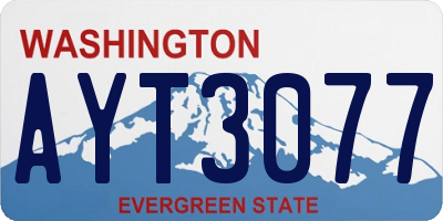 WA license plate AYT3077