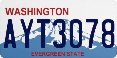 WA license plate AYT3078
