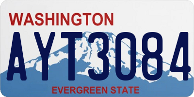 WA license plate AYT3084