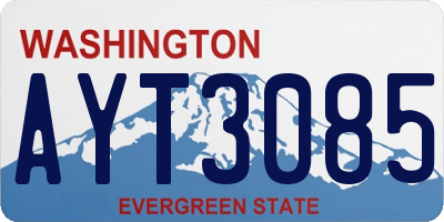 WA license plate AYT3085