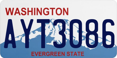 WA license plate AYT3086