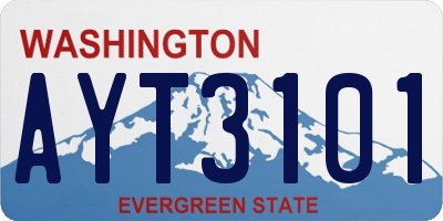 WA license plate AYT3101