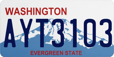 WA license plate AYT3103