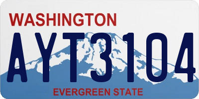 WA license plate AYT3104