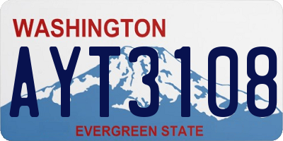 WA license plate AYT3108