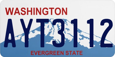 WA license plate AYT3112